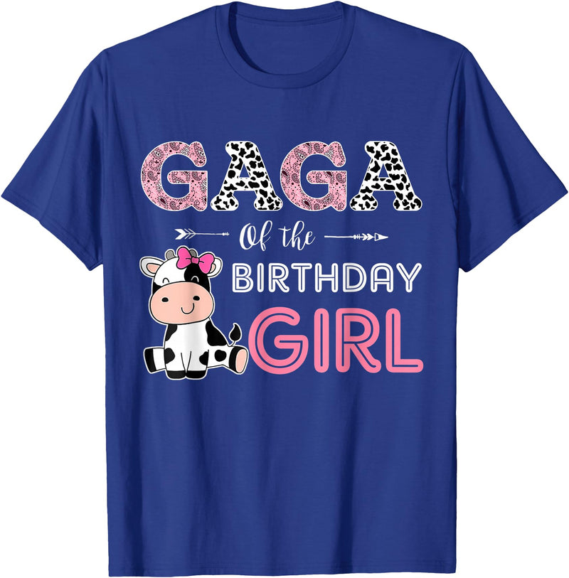 Cow Birthday Cow Lover Gifts For Family Men Woman Gaga of The Birthday Girl Farm Cow Grandma Matching Family T-Shirt - Royal