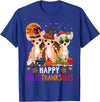 Cute Chihuahua Dog Happy Hallothanksmas Happy Hallothanksmas Chihuahua Dog Halloween Christmas T-Shirt - Royal Blue