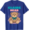 TheNiftyStitches CLAIRE Bear T-Shirt - Women's Black Cartoon Bear T-Shirt - Small - Short Sleeve - Classic Fit - All Seasons - Royal Blue