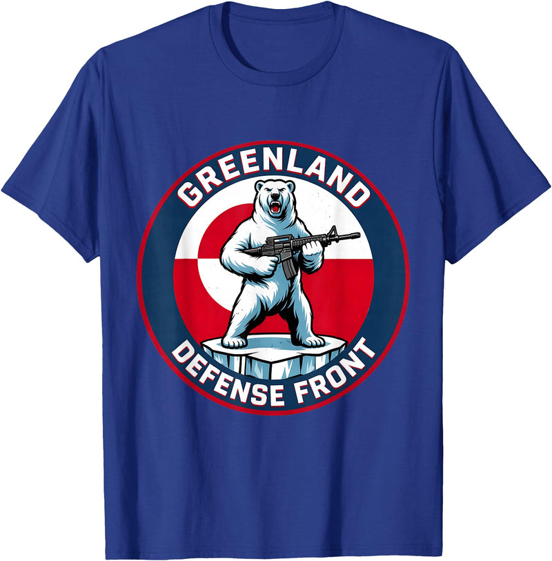 Greenland Lover Stuff Greenland Defense Front Polar Bear Greenland is not for Sale T-Shirt - Royal Blue