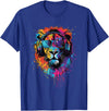 Lion Sunglasses Headphones Design Lion Sunglasses Headphones T-Shirt - Royal Blue