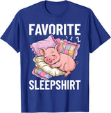 Piggy Lover Gift Co. Favorite Sleep, Napping Pig, Piglet & Piggy Pajama T-Shirt - Royal Blue