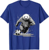 Animals In Sport Mood Polar Bear Playing Soccer Animal T-Shirt - Royal Blue