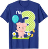 Cute Piglets Pig Barn Farm Birthday Party Supplies Pig 3rd Birthday Toddler 3 Year Old Birthday Boy Piglet Bday T-Shirt - Royal Blue