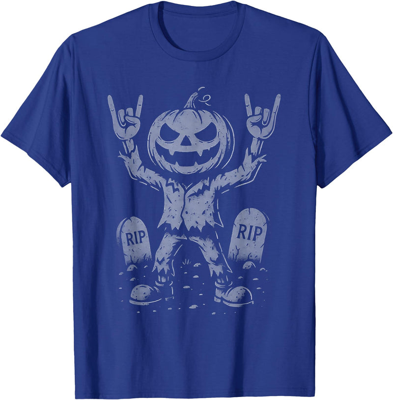 Funny El Rocker Pumpkin Tee Shirt El Rocker Pumpkin T-Shirt - Royal Blue
