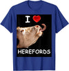 WhiteHorseDepot I Love Herefords with Cow Tongue T-Shirt - Royal Blue
