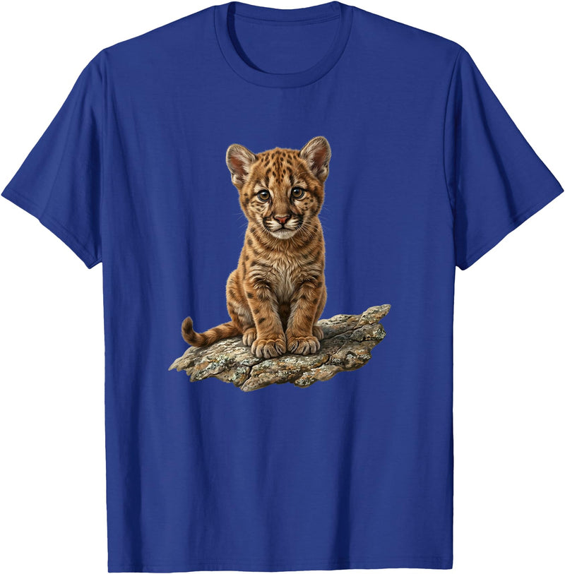 Cute Cougar & Mountain Lion Apparel Cute Mountain Lion Cub Cougar T-Shirt - Royal Blue