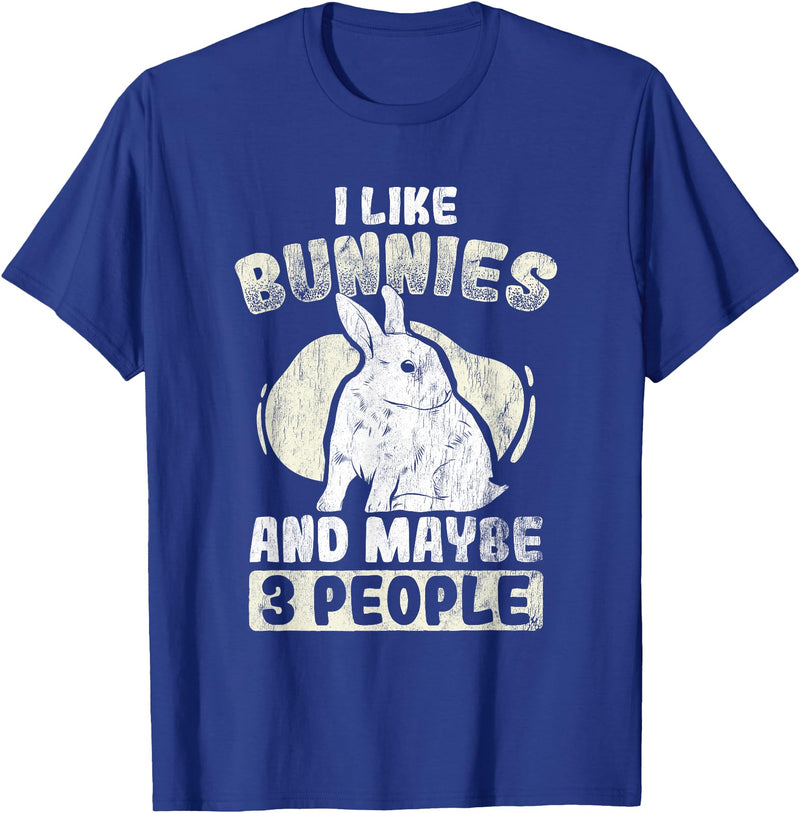 Like Rabbits and 3 People Cute Rabbit Lovers Bunny T-Shirt in Royal Blue