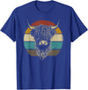 Scottish Highland Cow Lovers men woman kids Scottish Highland Cow Cattle Hairy Cow Retro for Cow Lovers T-Shirt - Royal Blue