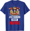 Women's Funny Cows Heifer Farm Animal Just Hanging With My Heifers Cow Farm Animal Lovers Funny T-Shirt - Royal Blue