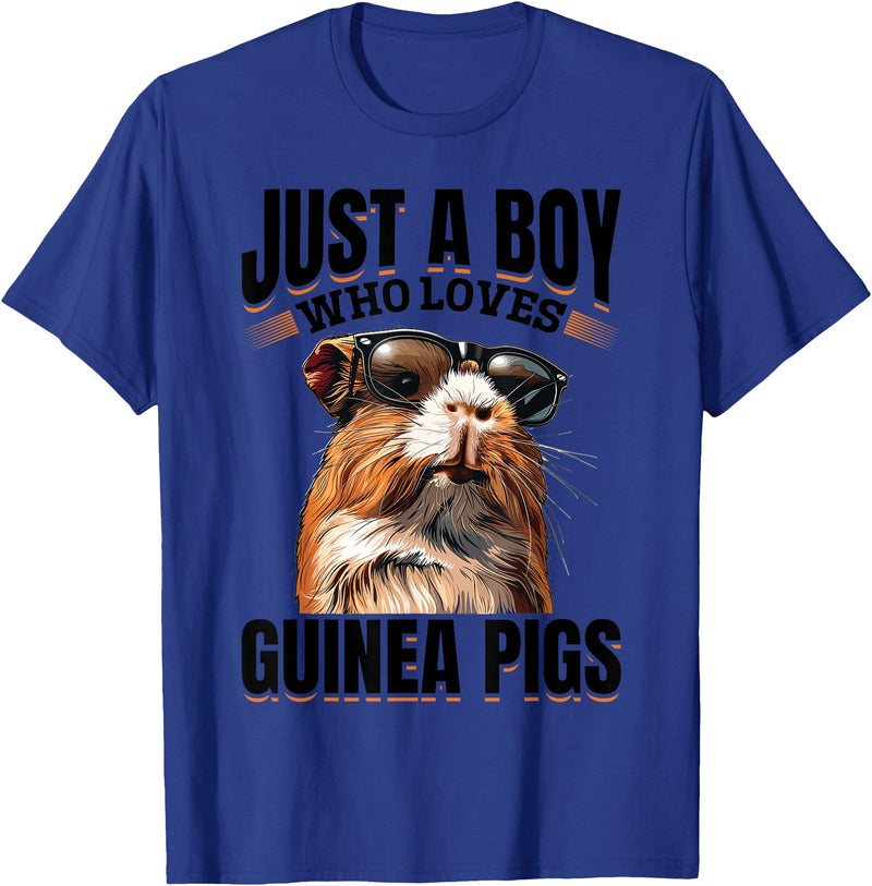 Funny Guinea Pig Pet Lover Rodent Lover Graphics Funny Guinea Pig Pet Lover Rodent Animal Just a Boy Who T-Shirt - Royal Blue