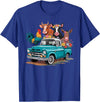 Farm Pickup Truck Farm animals Cow Girl Wife Tee Vintage Pickup Truck Farm Animals Rooster, Cow, Pig, Donkey T-Shirt - Royal