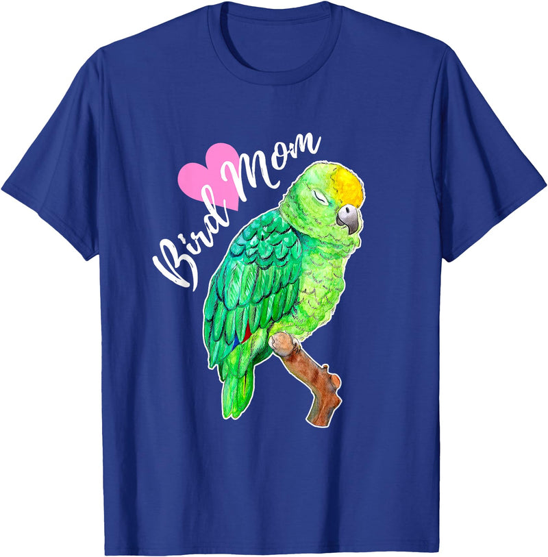 Parrot and Pet Bird Owners Amazon Parrot Lover Bird Mom Watercolor T-Shirt - Royal Blue