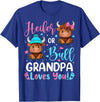 Reveal Party Highland Cow Bull or Heifer Grandpa Loves You Highland Cow Lover T-Shirt - Royal Blue