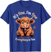 Cow Farming Animals Western Cow Cattle Rancher It's Fine Farm Farmer Scottish Highland Cows T-Shirt - Royal Blue