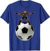 Behrbones Clothing Bear Goalie On Soccer Ball - by Behrbones T-Shirt - Royal Blue