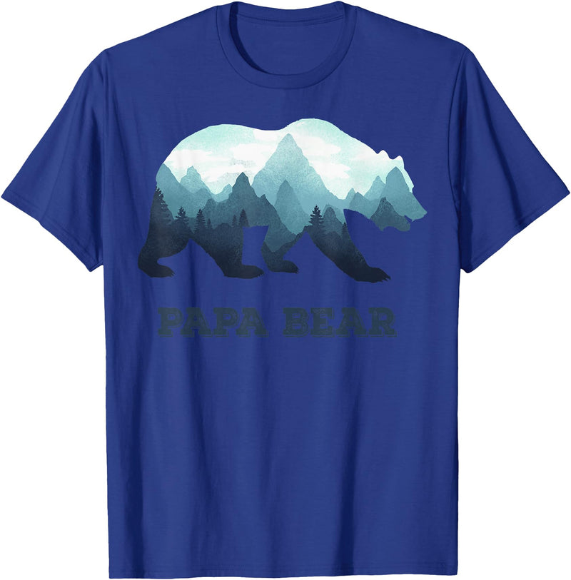 Dramabite Papa Bear Wildlife Father's Day Gift for Dad, Daddy or Dada T-Shirt - Royal Blue