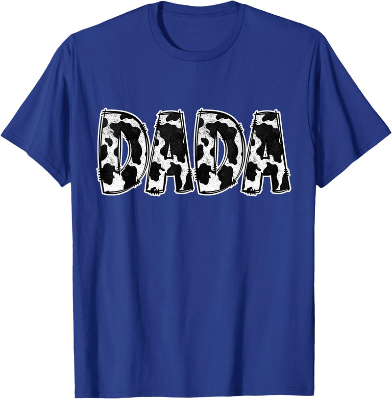 Cow Print Designs for the whole Family Dada Cow Pattern Cow Print T-Shirt - Royal Blue