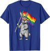 LGBTQ Pride Month Bunny Rainbow Gay Flag LGBT Ally Rabbit T-Shirt in Royal Blue