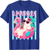 Funny Summerween Ghost Summer Halloween Vacation Summerween Funny Ghost Halloween Summer Floating in Flamingo T-Shirt -