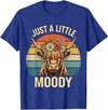 Just A Little Moody Funny Cow Tee Highland Cow Vintage Flower Funny Farm Farmer T-Shirt - Royal Blue
