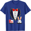 Magician Tuxedo with Cards and Rabbit T-Shirt in Royal Blue