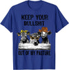 Funny Cow Heifer Shirt TATtee Keep Your Bullshit Out of My Pasture Funny Cow Heifer Shirt T-Shirt - Royal Blue