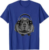ROSS BOSS Funny Guinea Pig Graphic Tees Guinea Pig Shirt Headphones T-Shirt - Royal Blue