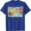 Mel & Bear Treasure Map Ship Sharks Pirates & Skulls Shirt Boys Kids T-Shirt - Royal Blue