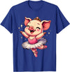 Pig Ballet Dancer Ballerina Pig Dancing T-Shirt - Royal Blue