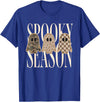 Spooky Season Ghost Halloween Shirt Spooky Season Leopard Camo Checkered Ghost Halloween Fall T-Shirt - Royal Blue