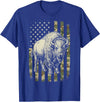 Usa Patriot American Bison Western Bufallo Bison USA Flag American Buffalo 4th of July T-Shirt - Royal Blue
