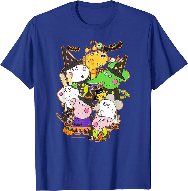 Peppa Pig Halloween Happy Costumes Group Shot T-Shirt - Royal Blue