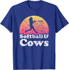 Softball and Cows Apparel Co Softball and Cows Women or Girls Cow T-Shirt - Royal Blue