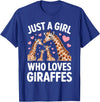 Giraffe Gift For Giraffe Lover Accessories & Stuff Funny Giraffe Design for Women Girls Safari Giraffe Lovers T-Shirt - Royal Blue