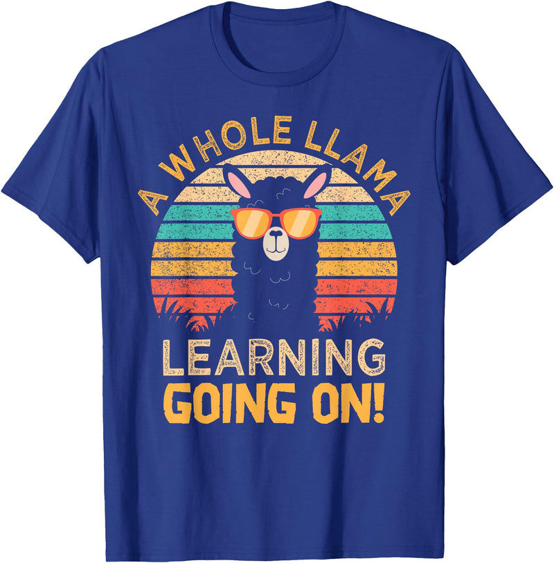 Students & Teachers Designs. A Whole Llama Learning Going on! Students and Teachers T-Shirt - Royal Blue
