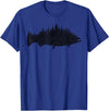 Salmon Fishing Apparel Co. King Salmon Forest Silhouette Pacific Northwest Chinook T-Shirt - Royal Blue