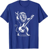 Funny Guitar Lion Lovers Costume for Guitarist Rock n Roll Lion Playing Guitar Funny Men Women Lion T-Shirt - Royal Blue