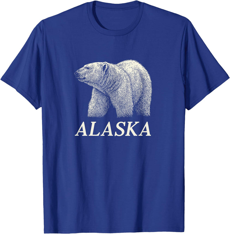 Alaska Souvenirs Shop Alaska Polar Bear Graphic T-Shirt - Royal Blue