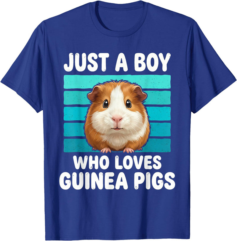 Cute Guinea Pig Stuff Accessories & Gifts Just a Boy Who Loves Guinea Pig Funny Guinea Pig Kids Boys T-Shirt - Royal Blue