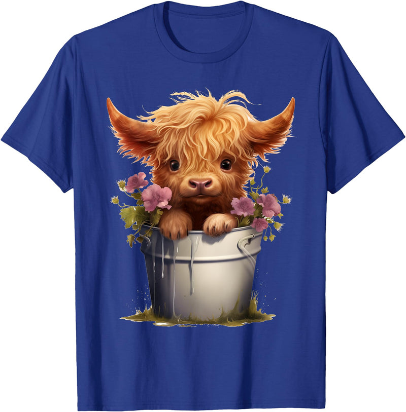MINI HIGHLAND COW DESIGNS MINI HIGHLAND COW GRAPHIC T-Shirt - Royal Blue