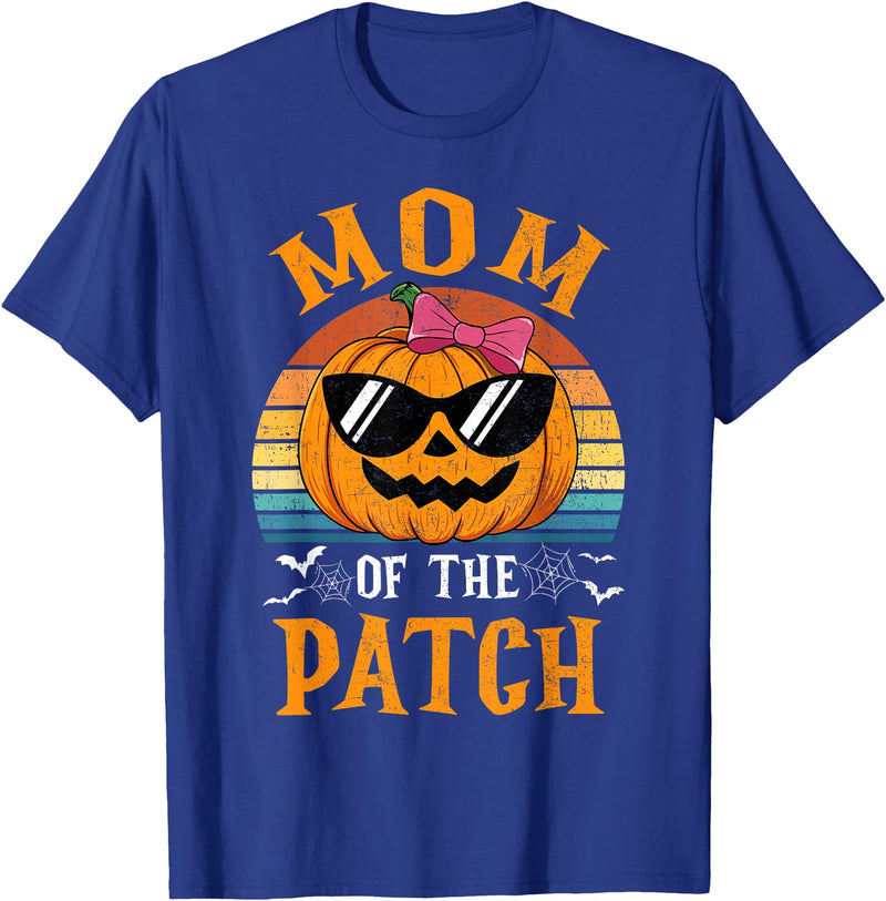 Halloween Pumpkin Patch Family Group Matching Pumpkin Mom Of The Patch Halloween Costume Family T-Shirt - Royal Blue