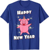 Funny New Year Outfit & New Year Gift Happy New Year Piggy Pig New Year Eve T-Shirt - Royal Blue