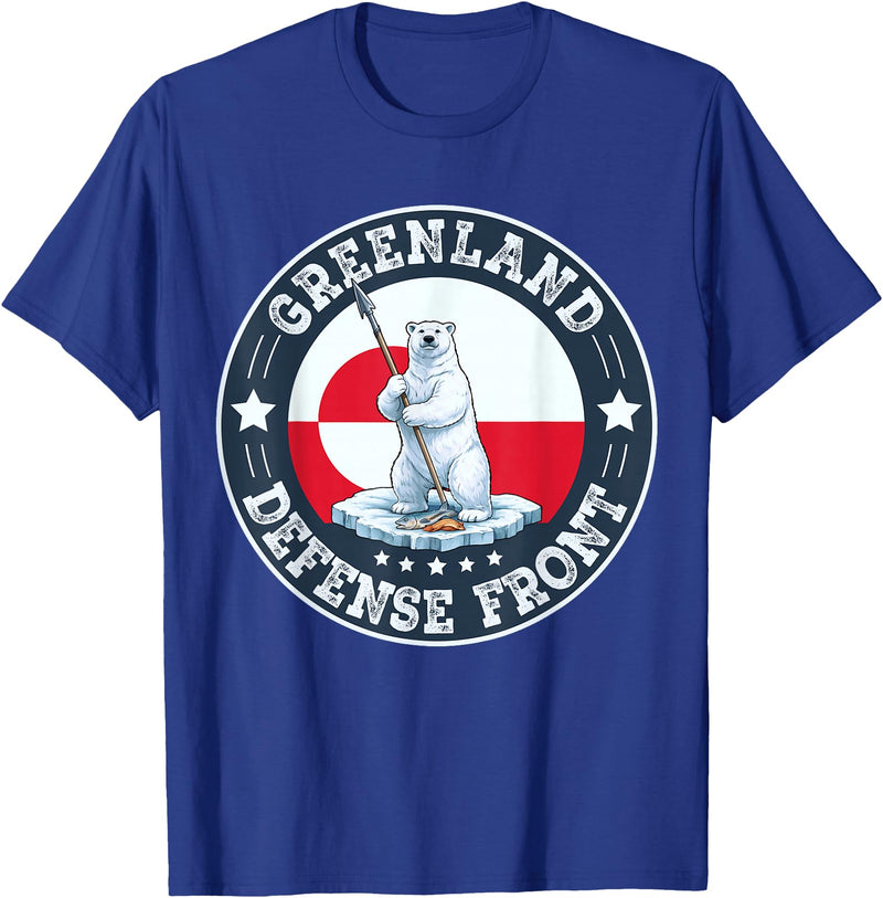 Greenland Defense Front Polar Bear Retro Tees Greenland Guard Polar Bear Spear Arctic Emblem T-Shirt - Royal Blue