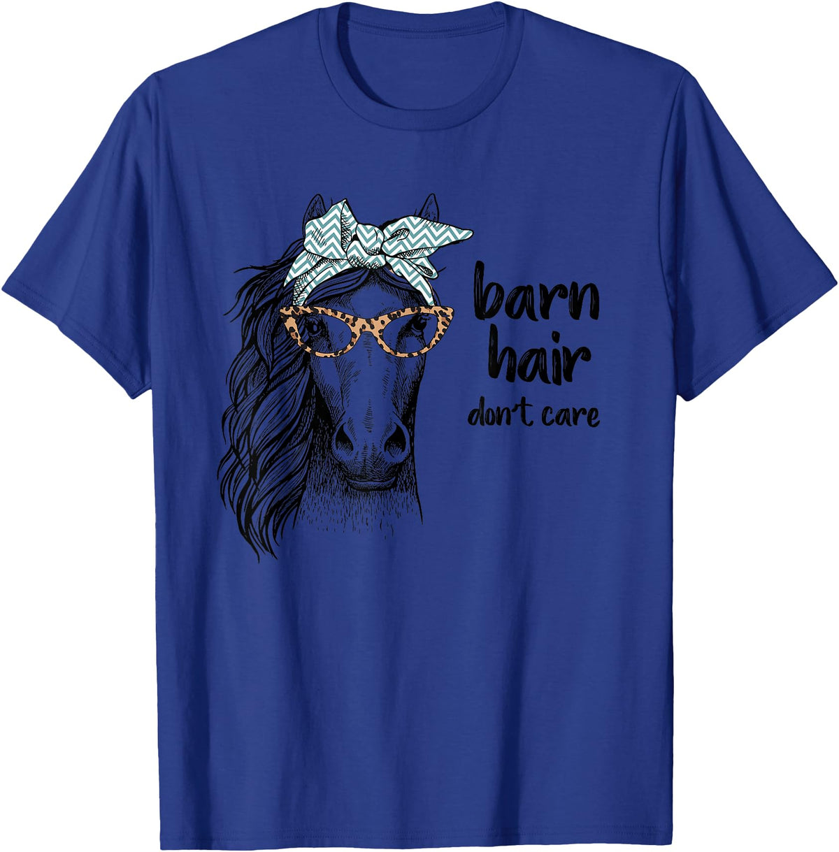 Girl Horse Shirts by Southerngal Cute Horse Love Girl Shirt Barn Hair Don't Care Cowgirl Gift T-Shirt - Royal Blue