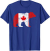 Happy Canada Day Polar Bear Flag Retro Tees Co Happy Canada Day Funny Canadian Polar Bear Animal Flag Retro T-Shirt - Royal Blue