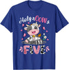 Cow Themed Birthday Party Supplies For Girl 5th Holy Cow I'm Five 5 Years Old 5th Birthday Girl Outfit T-Shirt - Royal Blue