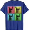Retro Cute Llama Portrait with Sunglasses Llama Funny Pop Art Llama Lover Photo Booth T-Shirt - Royal Blue