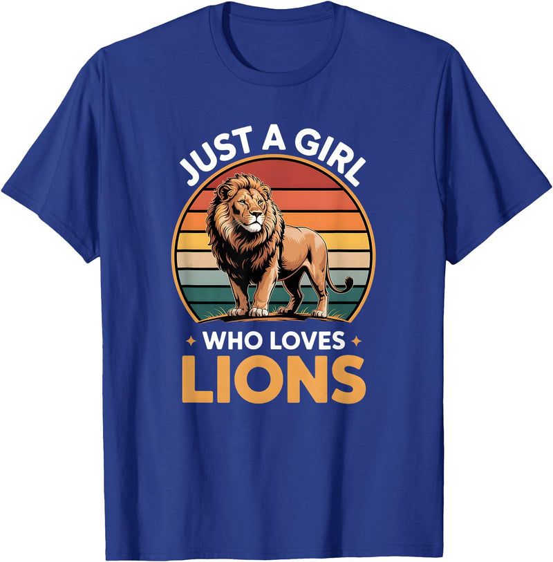Lion Shirts & Gifts for Girls Girls Lion T-Shirt - Royal Blue