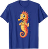 Seahorse Designer Designs Seahorse with Heart | Cute Seahorse Heart Symbol T-Shirt - Royal Blue